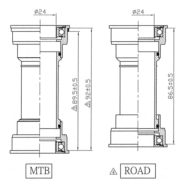 Soportes Inferiores Externos - Bb86/92 Press Fit For Sram BS86/92S